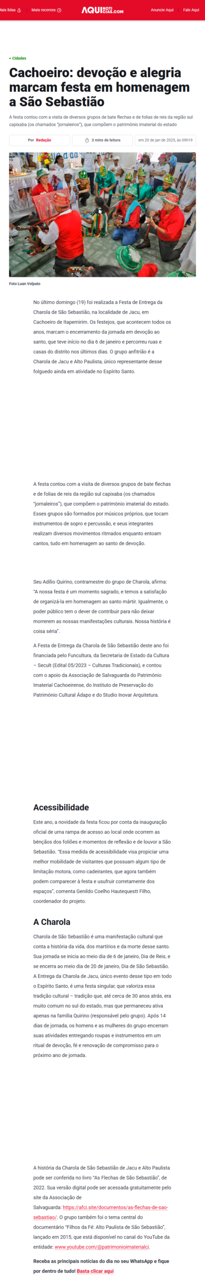 Aqui Notícias - 20 de janeiro de 2025