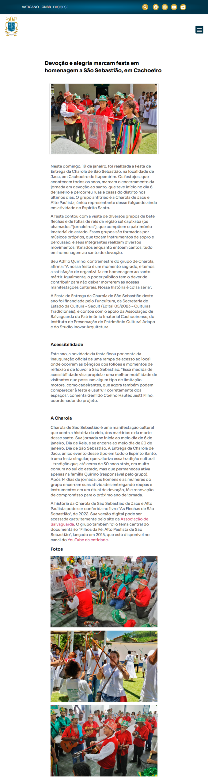 Diocese de Cachoeiro de Itapemirim- 20 de janeiro de 2025