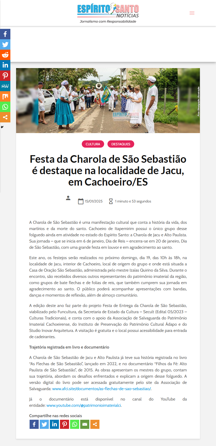 ES Notícias - 15 de janeiro de 2025