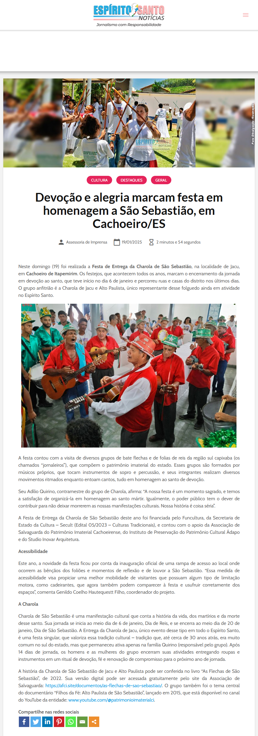 ES Notícias - 20 de janeiro de 2025