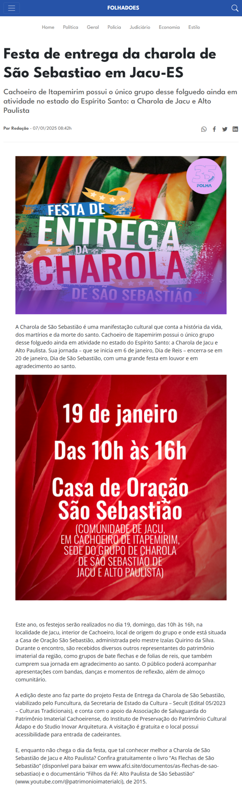 Folha do ES - 07 de janeiro de 2025